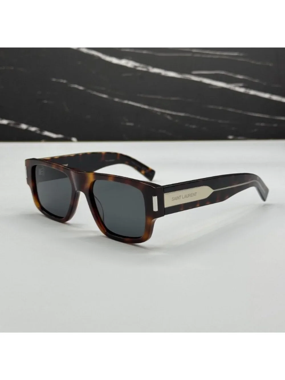 NWT Saint Laurent SL659 002 Havana Gray Square Sunglasses